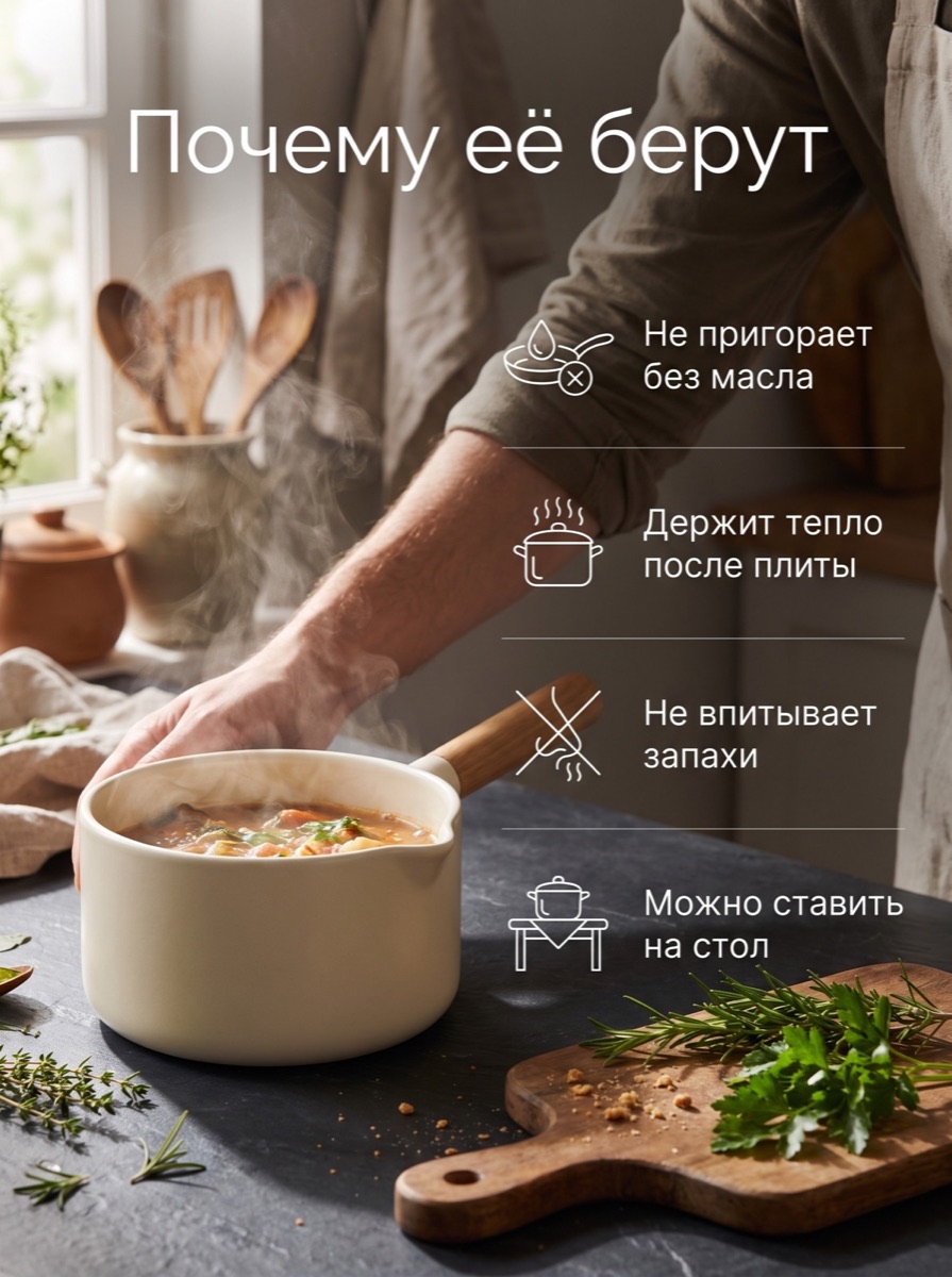 Кухня в действии: слайд 2 — Преимущества