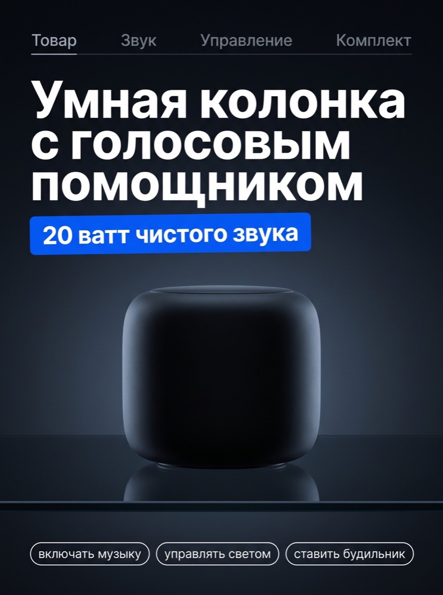 Тёмный техно — шаблон карточки товара, категория «Электроника»