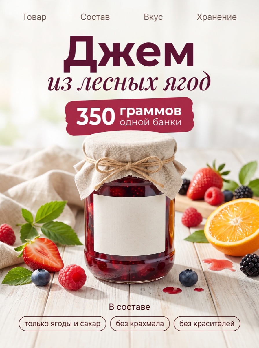 Свежий рынок — шаблон карточки товара, категория «Продукты»