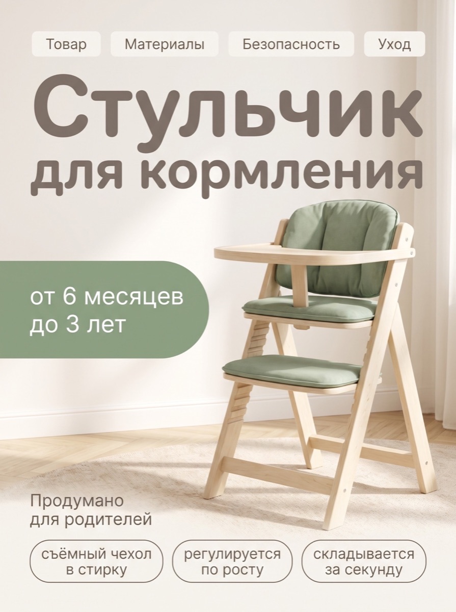 Мягкий дневной свет — шаблон карточки товара, категория «Детские товары»
